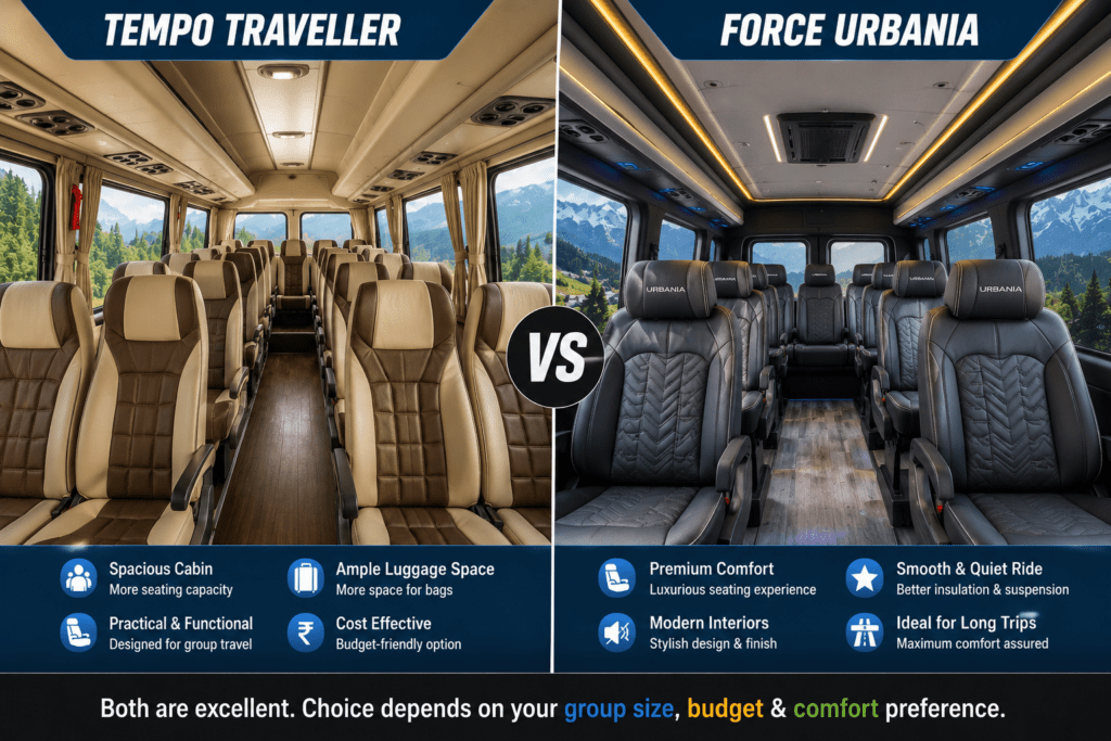 Luxury Tempo Traveller Comparison